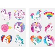 Magical Unicorn Party Favour Tattoo Sheets x 6
